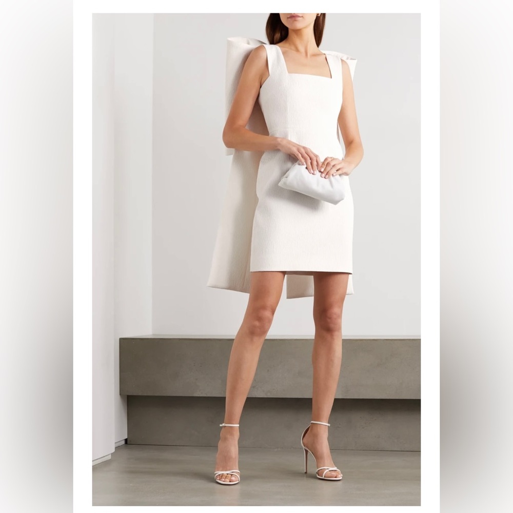Emilia Wickstead Drusilla Bow Mini Bridal White Dress